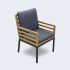 Стул Ideal Patio EGMONT каркас карбон - натуральный тик